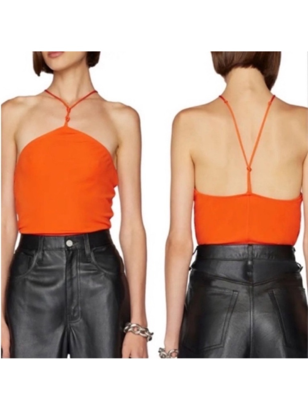 Frame Delicate Orange Halter Bodysuit NWT medium